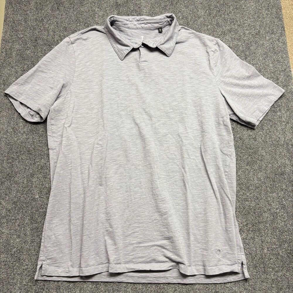 American Tall Polo Shirt Mens XL Tall Slate Blue Jersey Knit Short Sleeve Cotton